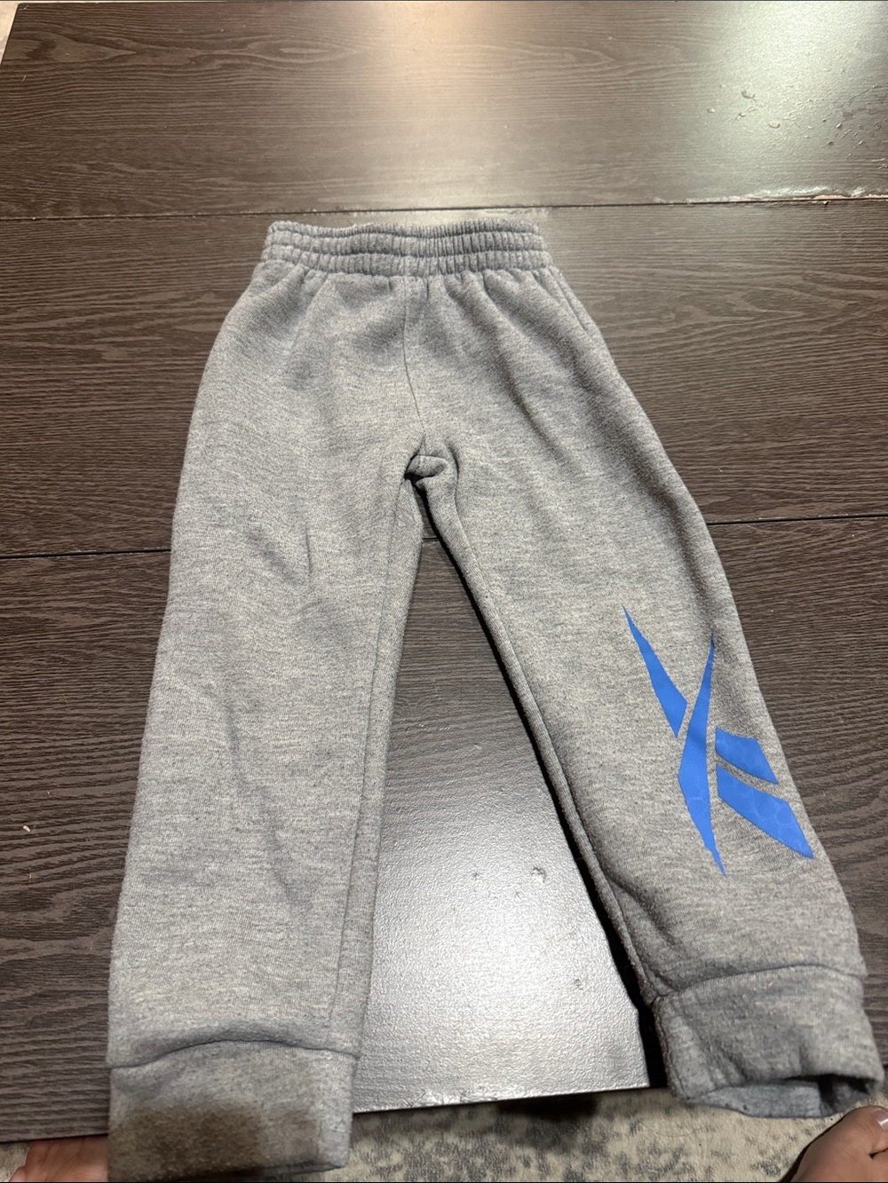 Reebok Gray Sweatpants with Blue Logo - Kids